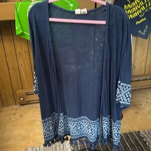 Elegant Navy Women's Tunic with White Accents